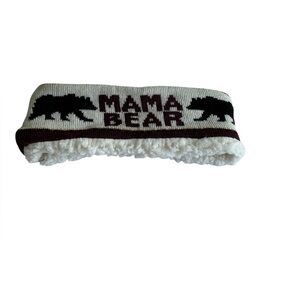 Mama Bear Knit Headband - Black and White